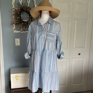 Blue Striped Women's Dress